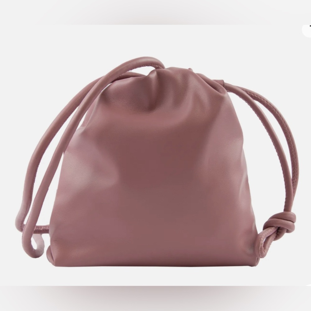 A New Day Pink Cinch Top Crossbody Purse Faux Leather Bag NWT